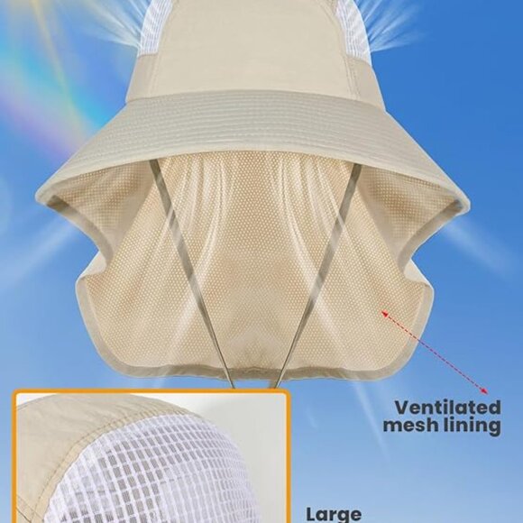 Sun Hats for Women UV Protection with Neck Flap Wide Brim Beach Hats